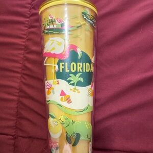 Starbucks Florida Tumbler with Yellow and Pink Design